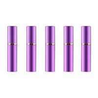 5 stuks portable mini hervulbare glas parfum fijne mist verstuivers met metallic exterieur 5ml (paars) - thumbnail