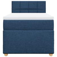 Boxspring met matras stof blauw 90x200 cm - thumbnail