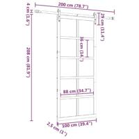 Schuifdeur Bruin 100 x 208 cm Massief grenenhout - thumbnail