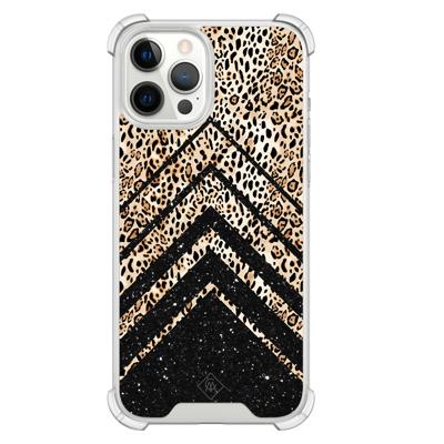 iPhone 12 Pro Max shockproof hoesje - Chevron luipaard