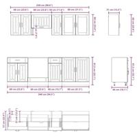 8-delige Keukenkastenset Kalmar bewerkt hout zwart - thumbnail