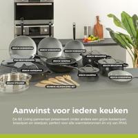 BE Living Braadpan met deksel ø 24 cm - keramische anti-aanbaklaag - geschikt voor alle warmtebronnen - zwart - thumbnail