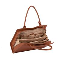 Socha Business Bag Straight Line, 15.6" laptop bag for women -Cognac - thumbnail