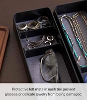 Yamazaki Sieradendoos - 3 niveaus en deksel - Rin - Zwart - thumbnail