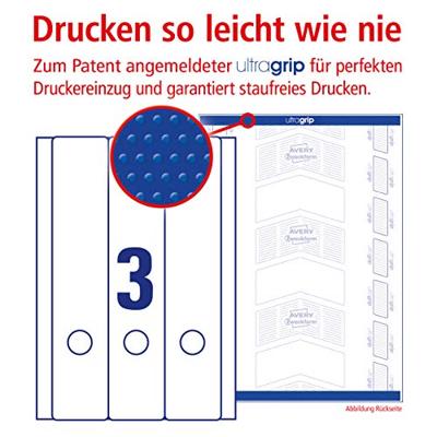 Avery-Zweckform Ordneretiketten L4759-10 61 x 297 mm Papier Wit Permanent hechtend 30 stuk(s)