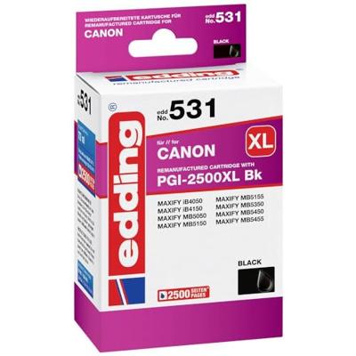 Edding Inktcartridge vervangt Canon PGI-2500BK XL Compatibel Zwart EDD-531 18-531 Edding Inktcartridge vervangt Canon PGI-2500BK XL Compatibel Zwart EDD-531 18-531