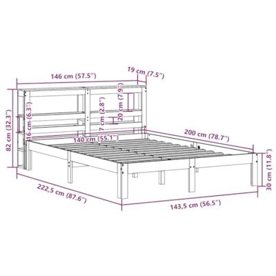 Bedframe zonder matras massief grenenhout wasbruin 140x200 cm