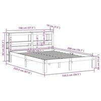 Bedframe zonder matras massief grenenhout wasbruin 140x200 cm - thumbnail
