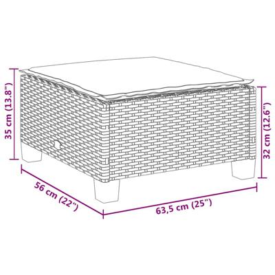 4-delige Loungeset met kussens poly rattan beige