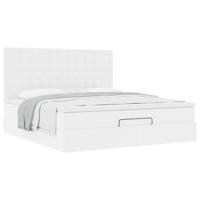 Ottoman bed met matras 180x200cm kunstleer wit - thumbnail