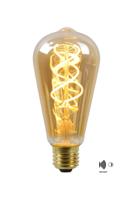 Lucide ST64 TWILIGHT SENSOR - Filament lamp - Ø 6,4 cm - LED - E27 - 1x4W 2200K - Dag/nacht sensor - Amber - thumbnail