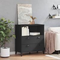 Boekenkast VIKEN 80x40x90 cm bewerkt hout zwart - thumbnail