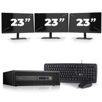 HP ProDesk 600 G2 SFF - Intel Core i7-6e Generatie - 16GB RAM - 256GB SSD - Windows 11 + 3x 23 inch Monitor - thumbnail