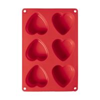 Bakvorm 6 harten - siliconen - 3.5x27x18.5 cm - thumbnail