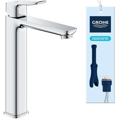 Wastafelkraan - GROHE DICE - Maat XL - Gladde behuizing zonder afvoer - Chroom