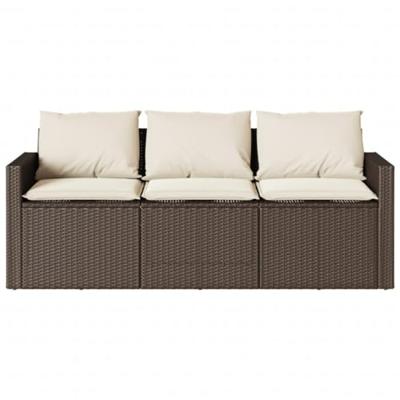 2-delige Tuinset met kussens poly rattan bruin 2-delige Tuinset met kussens poly rattan bruin
