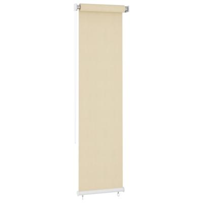 VidaXL Rolgordijn voor buiten 65(b)x230(h) cm hdpe crèmekleurig