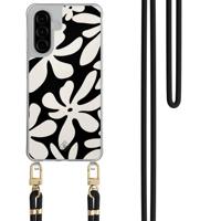 Samsung Galaxy A26 hoesje met zwart koord - Noir bloom - thumbnail