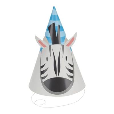 Feesthoedje Jungledieren met Oren, 6st. - thumbnail