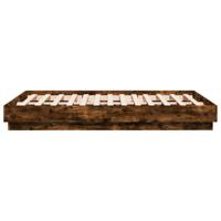 Bedframe bewerkt hout gerookt eikenkleurig 120x190 cm - thumbnail