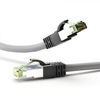 Goobay 55134 CAT 8.1 patchkabel, netwerkkabel, Ethernet, Playstation, Xbox, LAN-kabel, DSL, Highspeed, RJ45-stekker, grijs, 0,25 meter - thumbnail