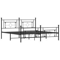 Bedframe met hoofd- en voeteneinde metaal zwart 183x213 cm - thumbnail