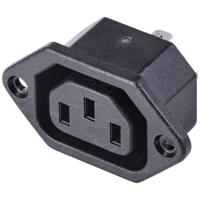 TRU COMPONENTS TC-10475844 Apparaatstekker (koud) C8 Bus, inbouw verticaal Totaal aantal polen: 3 10 A Zwart 1 stuk(s) - thumbnail