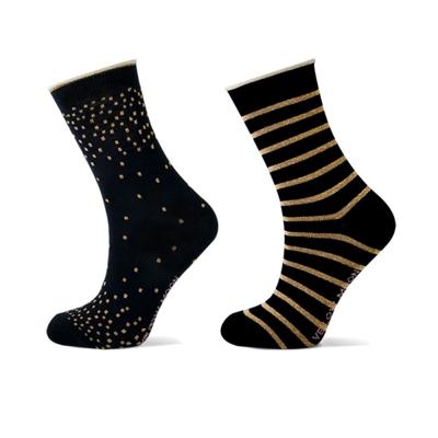 Kindersokken met glitter strepen en stippen Kindersokken met glitter strepen en stippen