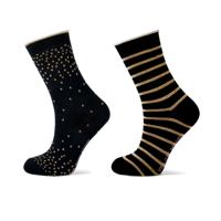 Kindersokken met glitter strepen en stippen - thumbnail