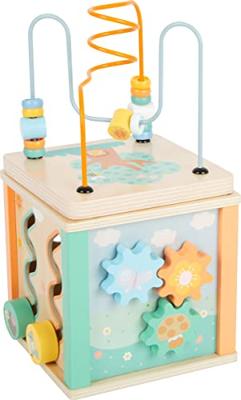 Small Foot houten activiteitenkubus en motoriekspiraal pastel