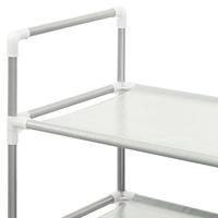 VidaXL Schoenenrek met 4 schappen metaal en nonwoven stof zilverkleur - thumbnail