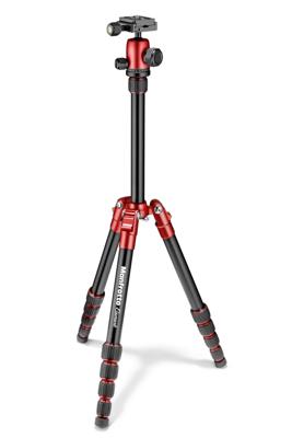 Manfrotto Element Traveller kleine aluminium 5-delige statief kit met kogelkop, element klein 56 inch, rood