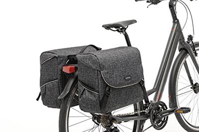 New Mondi joy dubbele fietstas - waterafstotend polyester - racktime systeem - 37x16x32cm - ivy walnut