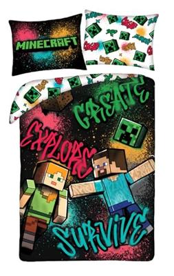 Minecraft Dekbedovertrek Create - 140 x 200 cm - 70 x 90 cm - Polyester