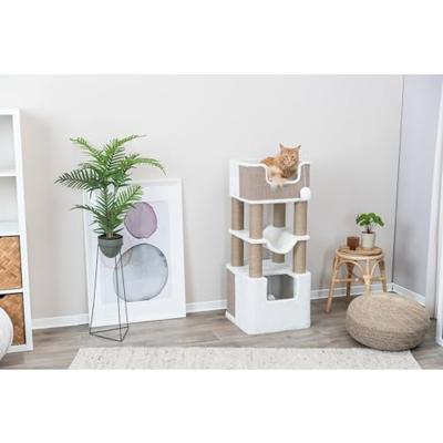 TRIXIE Lucano-kattenboom 110cm - Wit en taupe - thumbnail