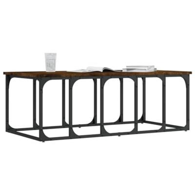 Salontafel 100x50x35,5 cm bewerkt hout gerookt eikenkleurig