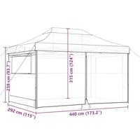 Partytent inklapbaar pop-up met 4 zijwanden beige - thumbnail