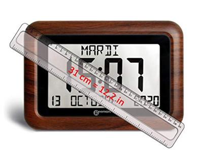 Geemarc 1558323 Kwarts Zendgestuurde klok Hout