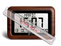 Geemarc 1558323 Kwarts Zendgestuurde klok Hout - thumbnail