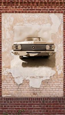 Livingwalls The Wall II - Bruin - Stenen Muur - 392431