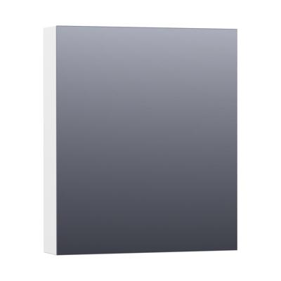Brauer Impress Deluxe Spiegelkast - 60 cm - met interne en externe Verlichting - 1 Linksdraaiende Dubbelzijdige Spiegeldeur - Mat Wit