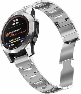 By Qubix - Titanium schakelband - Zilver - Compatible met Garmin Fenix 8-51mm - Compatible Garmin bandje