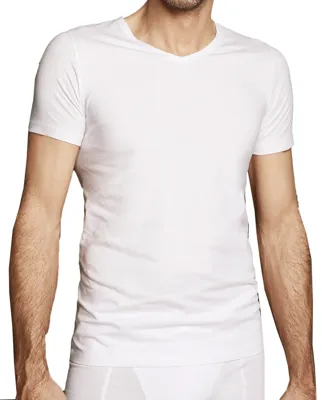 Heren Bamboe T-shirt ronde hals - Bamboe heren ondershirt - korte mouw - S - Wit - S