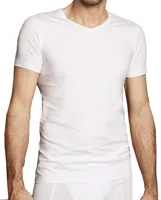 Heren Bamboe T-shirt ronde hals - Bamboe heren ondershirt - korte mouw - S - Wit - S - thumbnail