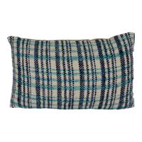 Katoenen Kussen Checks Blauw (Rechthoekig - met Vulling) - thumbnail