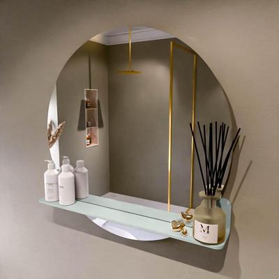 MONDIAZ SPOT spiegel rond 80cm met Spiegelplanchet kleur Greey.