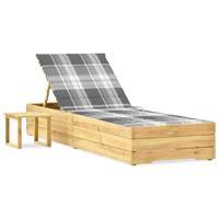 Ligbed met tafeltje en kussen geïmpregneerd grenenhout - thumbnail