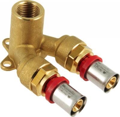 Bonfix Perskoppeling - 2x Alu-pers 1x Binnendraad - Doorstroom muurplaat - 16 x 1/2 x 16mm