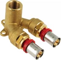 Bonfix Perskoppeling - 2x Alu-pers 1x Binnendraad - Doorstroom muurplaat - 16 x 1/2 x 16mm - thumbnail