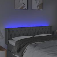 Hoofdbord LED 147x16x78/88 cm stof lichtgrijs - thumbnail